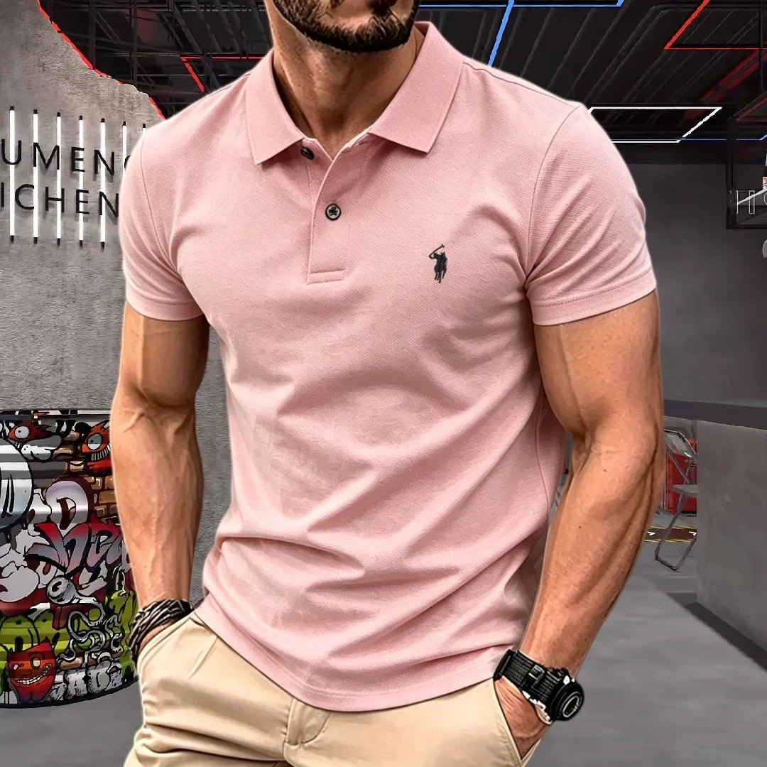 Men's Premium 100% Cotton Polo Shirt | Classic Embroidered Golf & Casual Top