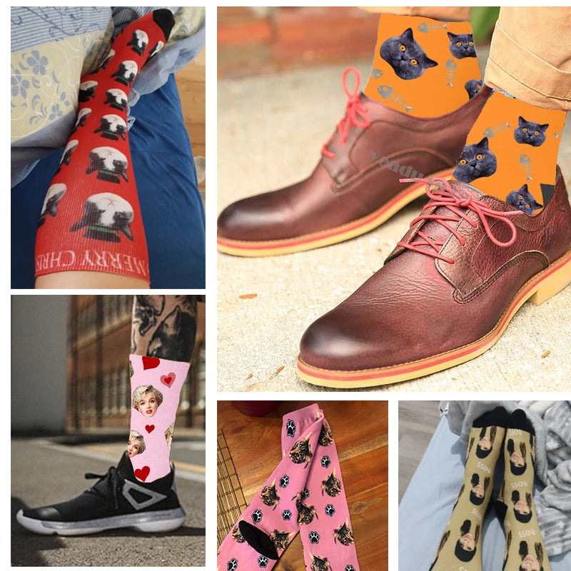 Custom Face Photo Socks – Personalised 3D Novelty Funny Socks for Men & Women
