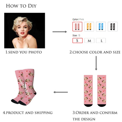 Custom Face Photo Socks – Personalised 3D Novelty Funny Socks for Men & Women