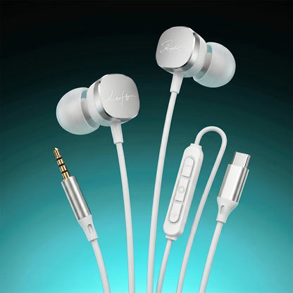 PureSound Type-C HiFi Earbuds – Wired Stereo Headphones with Deep Bass & HD Mic