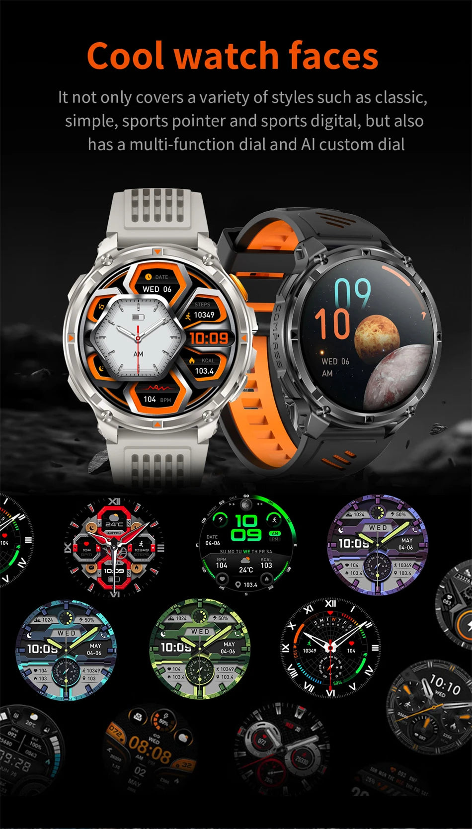 T-Rex3 Ultra Outdoor GPS Smartwatch – 1100mAh B