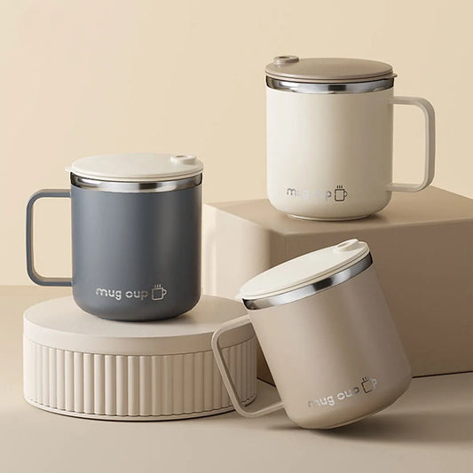 ThermaSip™ 400ml Insulated Stainless Steel Coffee Mug – Double Wall Leakproof Travel Cup with Lid