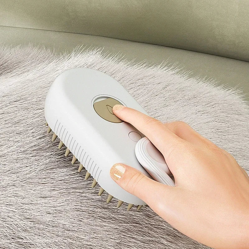 3-in-1 Pet Steam Massage Brush – Dog & Cat Grooming, Bath & Hair Removal Comb