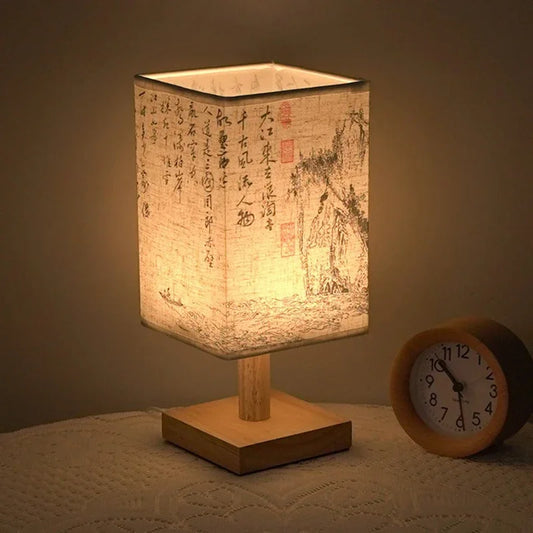 LumiNest™ Dimmable LED Bedside Table Lamp – Elegant Fabric Shade Bedroom Light