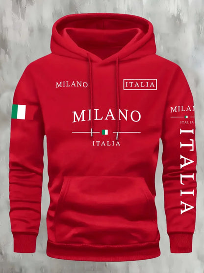 Milano Edge Oversized Hoodie – Fashion Sports & Casual Unisex Sweatshirt for All Seasons