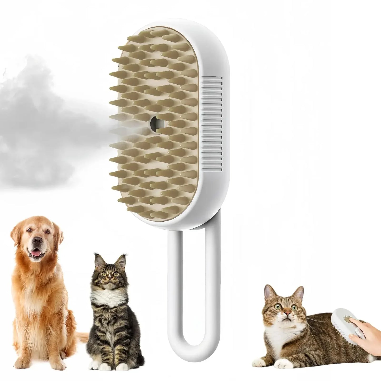 3-in-1 Pet Steam Massage Brush – Dog & Cat Grooming, Bath & Hair Removal Comb