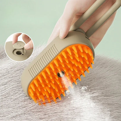 3-in-1 Pet Steam Massage Brush – Dog & Cat Grooming, Bath & Hair Removal Comb