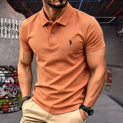 Men's Premium 100% Cotton Polo Shirt | Classic Embroidered Golf & Casual Top