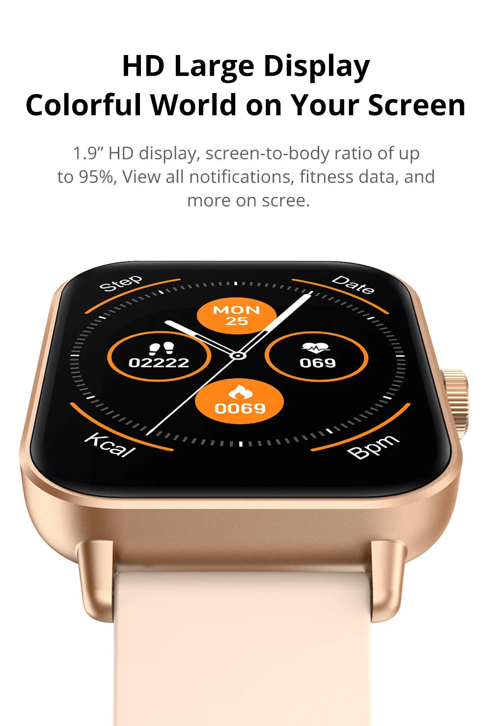 Sports Smart Watch, Fitness Tracker Watch, Bluetooth Smartwatch, Health Monitor Watch, Unisex Smart Watch