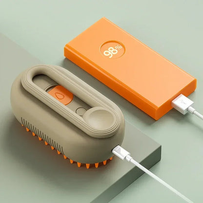 3-in-1 Pet Steam Massage Brush – Dog & Cat Grooming, Bath & Hair Removal Comb