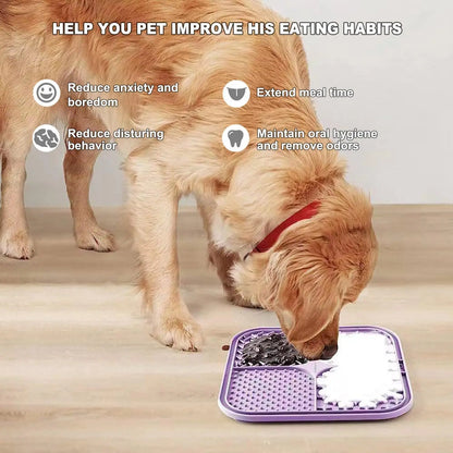 PawLick™ Silicone Slow Feeder Licking Mat – Suction Cup Anti-Choke Pet Feeding Mat