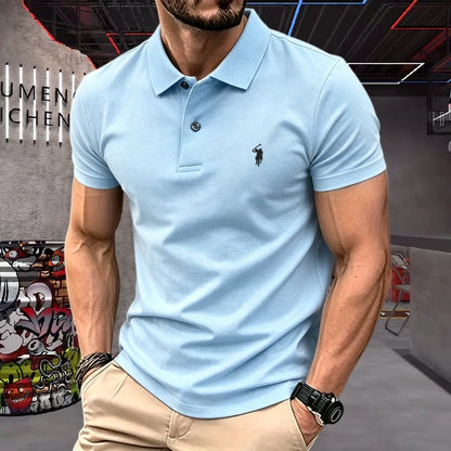 Men's Premium 100% Cotton Polo Shirt | Classic Embroidered Golf & Casual Top
