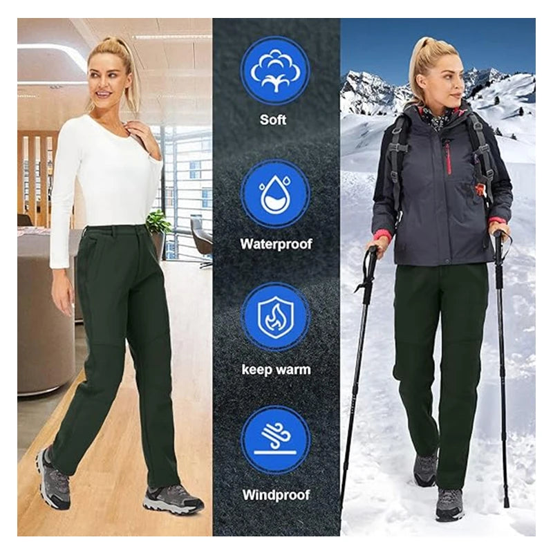 Women's Windproof Thermal Trousers | Warm Outdoor Hiking & Walking Pants