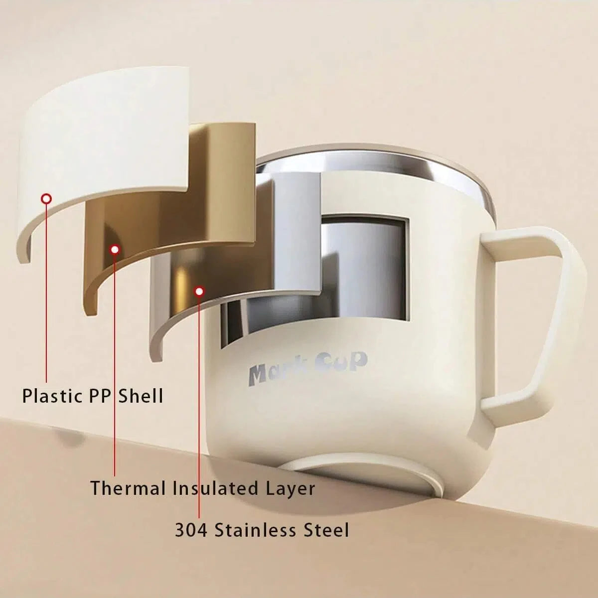 ThermaSip™ 400ml Insulated Stainless Steel Coffee Mug – Double Wall Leakproof Travel Cup with Lid