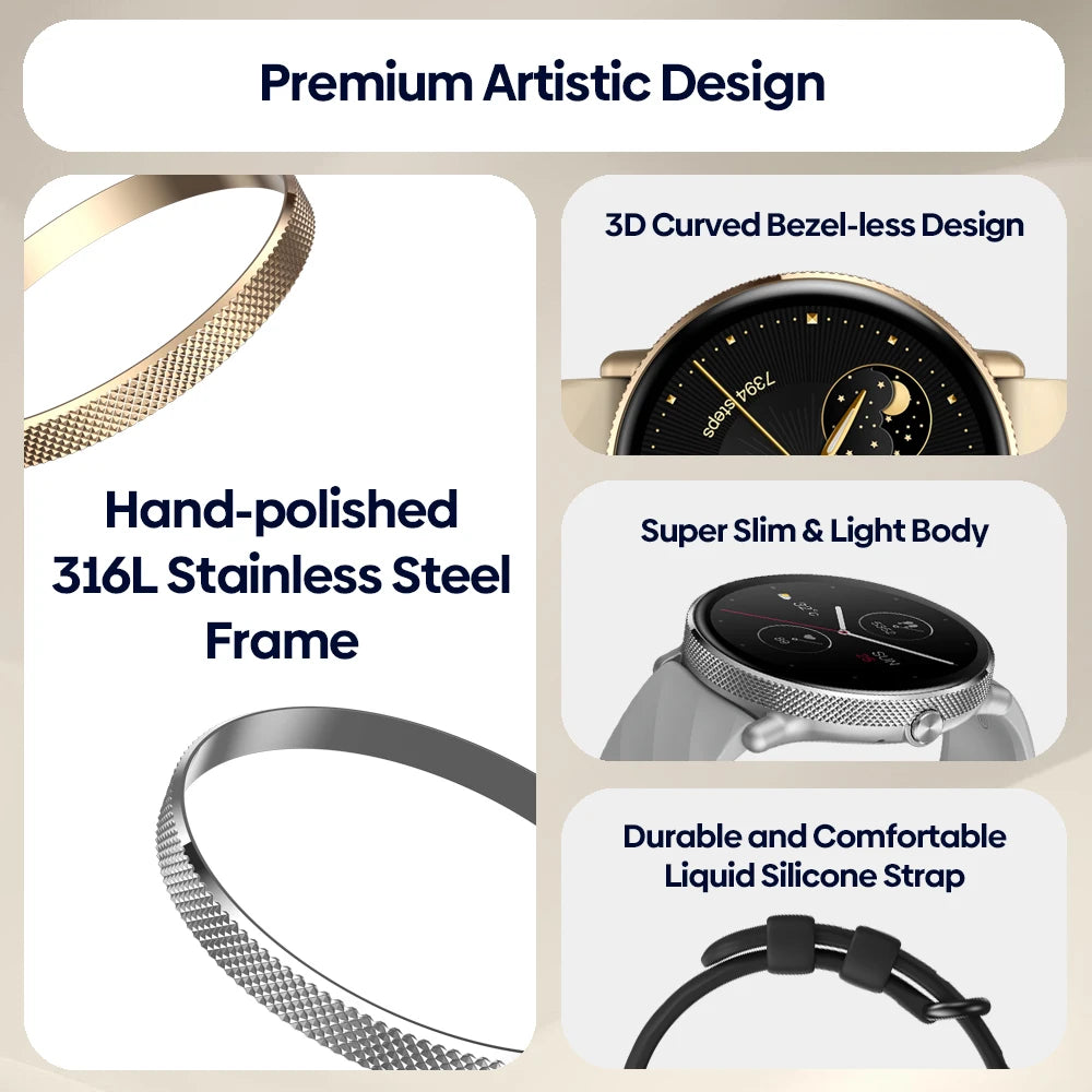 Elite AMOLED Voice Calling Smart Watch with Stainless Steel Frame