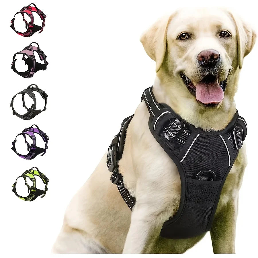 SafeStride™ Reflective Front-Clip Harness with Handle for Large Dogs