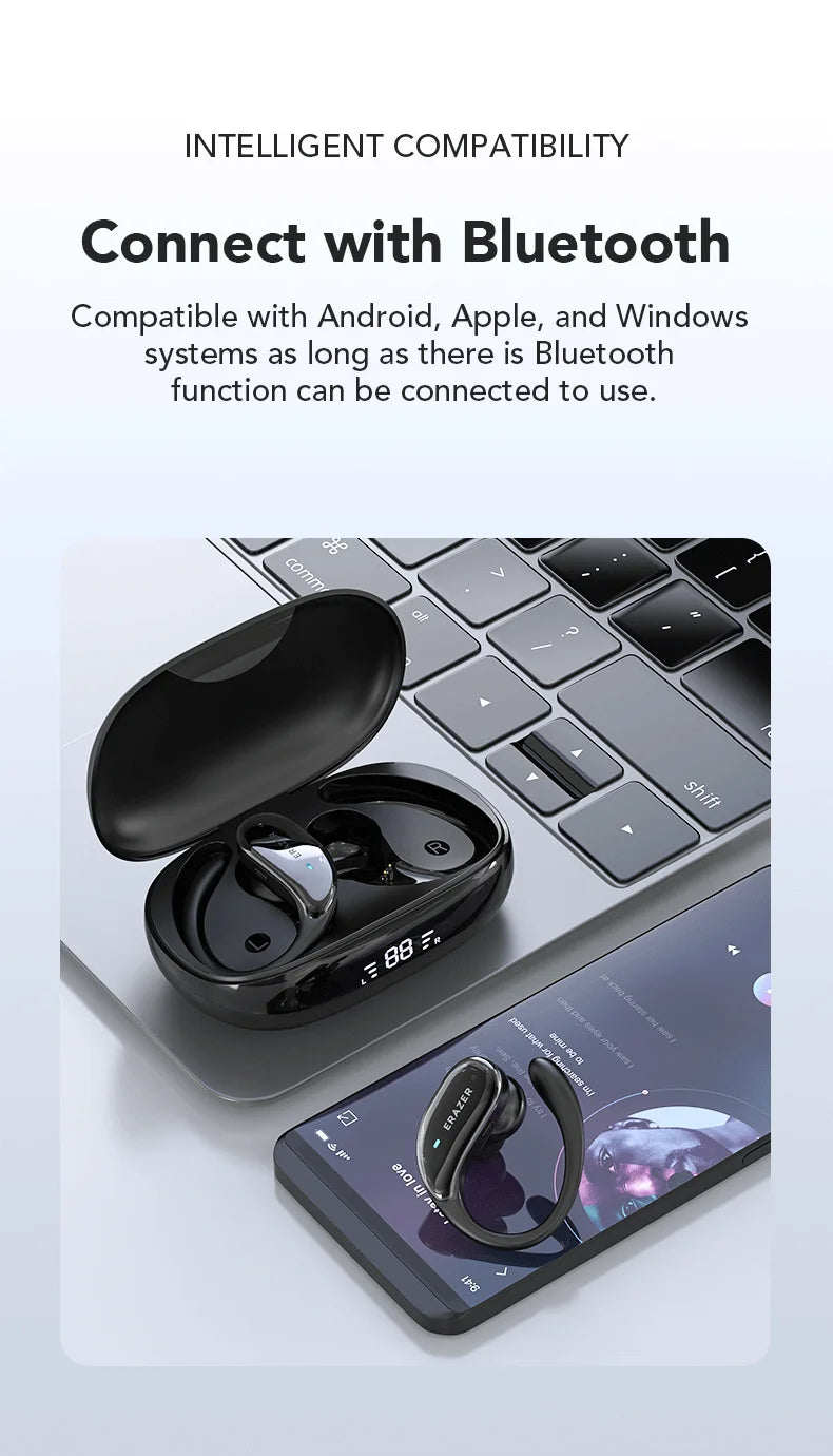 XT80 ActiveBeat Auriculares Bluetooth – Auriculares Inalámbricos con Reducción de Ruido y Ganchos de Sujeción Segura