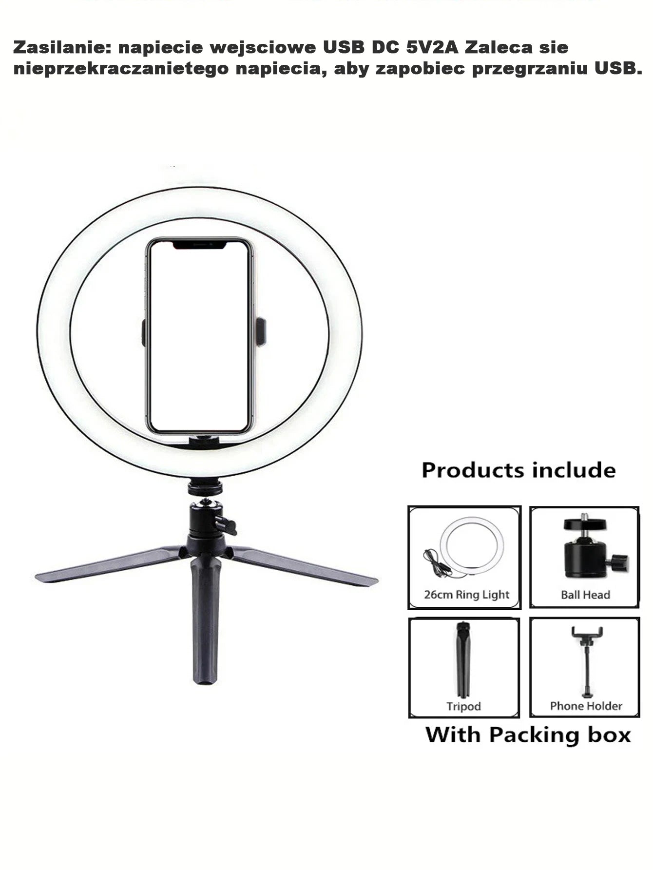 LumiStudio™ 26cm LED Ring Light with Tripod Stand – Professional Shooting Lamp for Makeup, Video & Photography