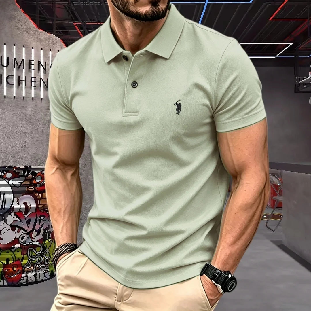 Men's Premium 100% Cotton Polo Shirt | Classic Embroidered Golf & Casual Top