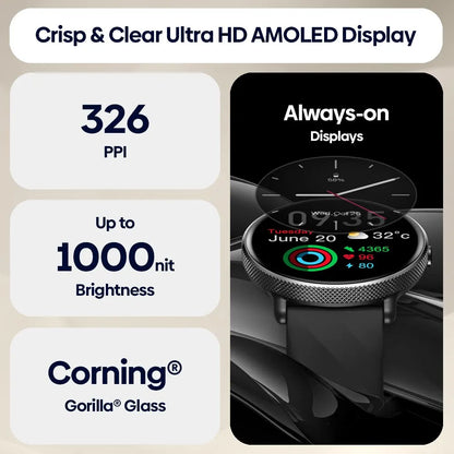 Elite AMOLED Voice Calling Smart Watch with Stainless Steel Frame