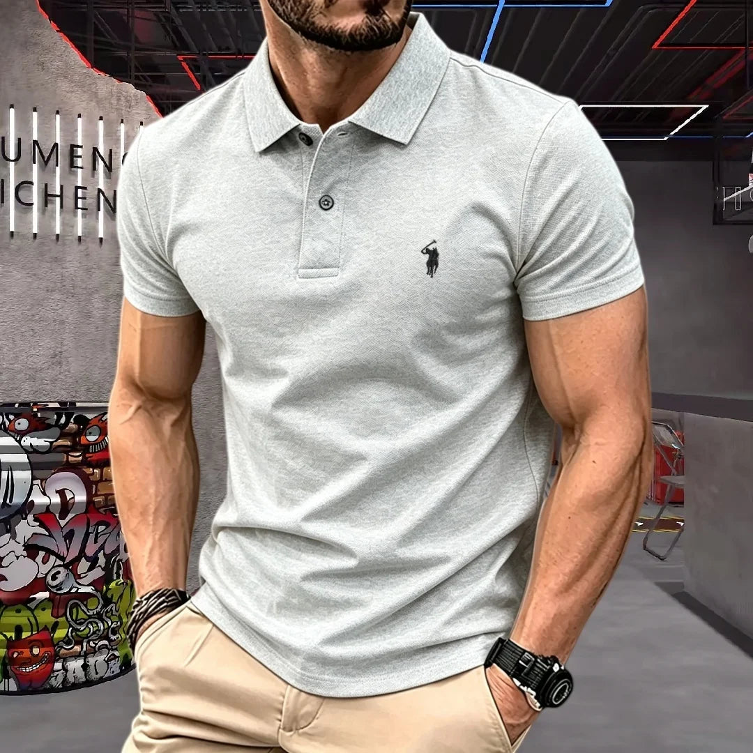 Men's Premium 100% Cotton Polo Shirt | Classic Embroidered Golf & Casual Top