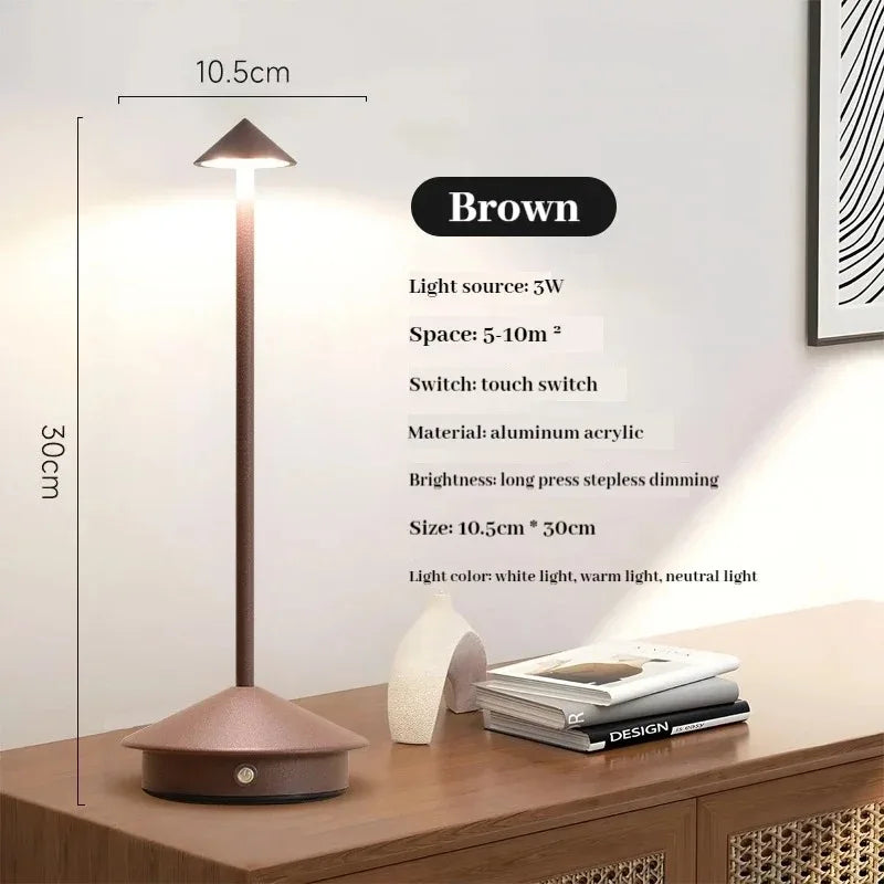 LumiTouch™ Rechargeable LED Table Lamp – Cordless Touch Sensor Bedside Light with 3 Colour Modes