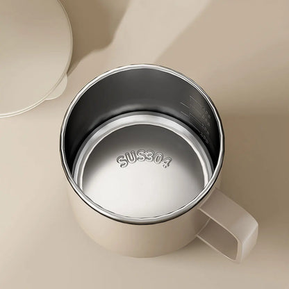 ThermaSip™ 400ml Insulated Stainless Steel Coffee Mug – Double Wall Leakproof Travel Cup with Lid