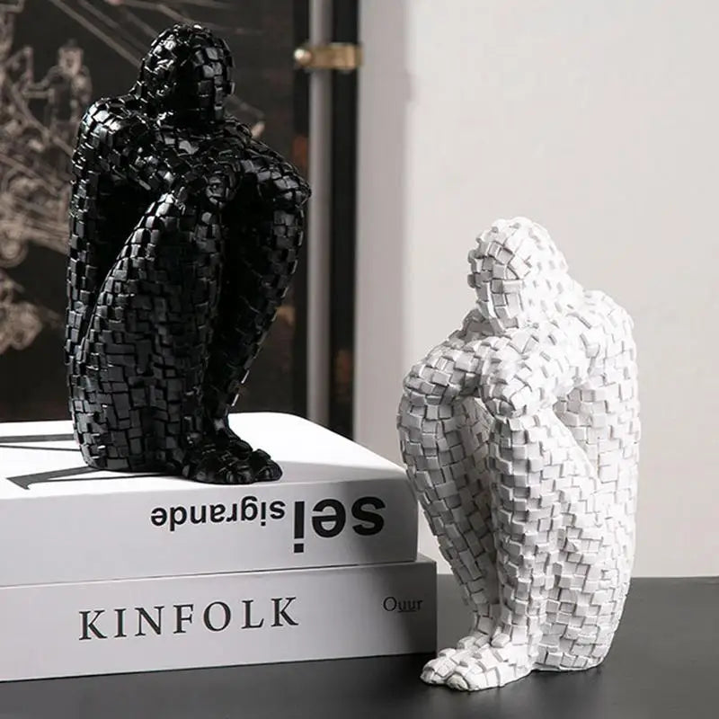 Nordic Abstract Thinker Resin Statue for Home Decor