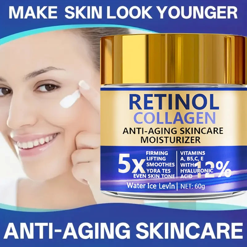 YouthRenew™ Retinol & Collagen Face Cream – Anti-Ageing Firming Moisturiser with Hyaluronic Acid 60g