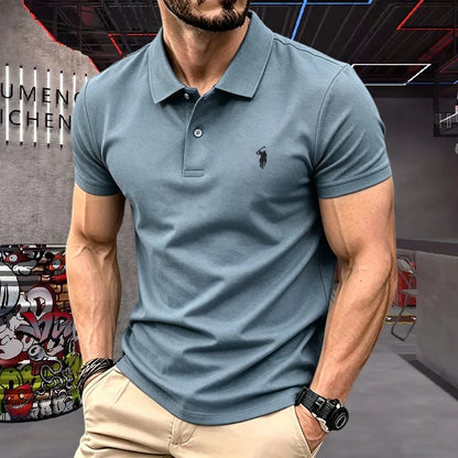 Men's Premium 100% Cotton Polo Shirt | Classic Embroidered Golf & Casual Top
