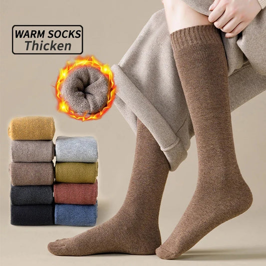 WarmNest™ Premium Winter Knee-High Socks – Breathable Thick Cotton Thermal Socks for Women