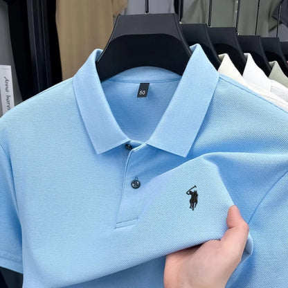 Men's Premium 100% Cotton Polo Shirt | Classic Embroidered Golf & Casual Top