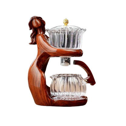 Glass Tea Set with Automatic Heat-Resistant Teapot