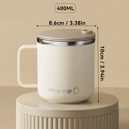 ThermaSip™ 400ml Insulated Stainless Steel Coffee Mug – Double Wall Leakproof Travel Cup with Lid