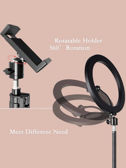 LumiStudio™ 26cm LED Ring Light with Tripod Stand – Professional Shooting Lamp for Makeup, Video & Photography