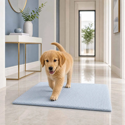 CoolPaw™ Ice Silk Cooling Pet Mat – Breathable Non-Slip Washable Dog & Cat Bed Pad