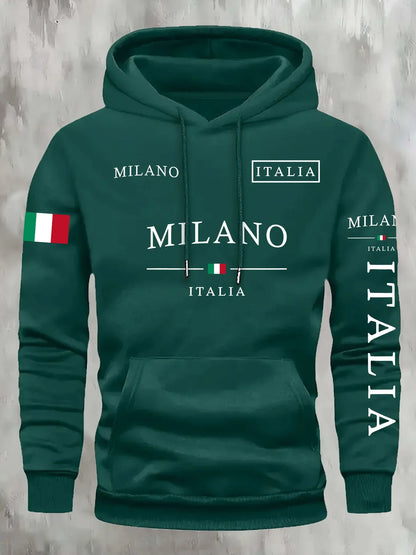 Milano Edge Oversized Hoodie – Fashion Sports & Casual Unisex Sweatshirt for All Seasons