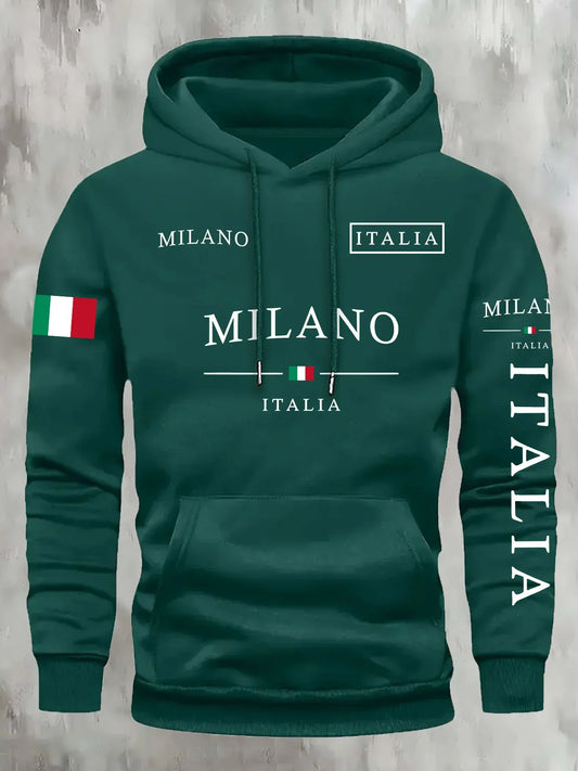 Milano Edge Oversized Hoodie – Fashion Sports & Casual Unisex Sweatshirt for All Seasons