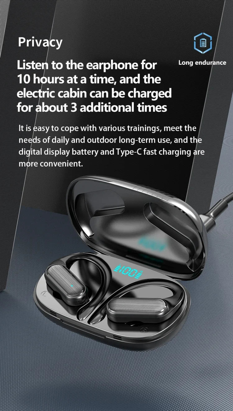 A520 Wireless TWS Earbuds – Bluetooth Sports Earphones with Secure Ear Hooks, Touch Control & Built-in Mic for Running and Gaming