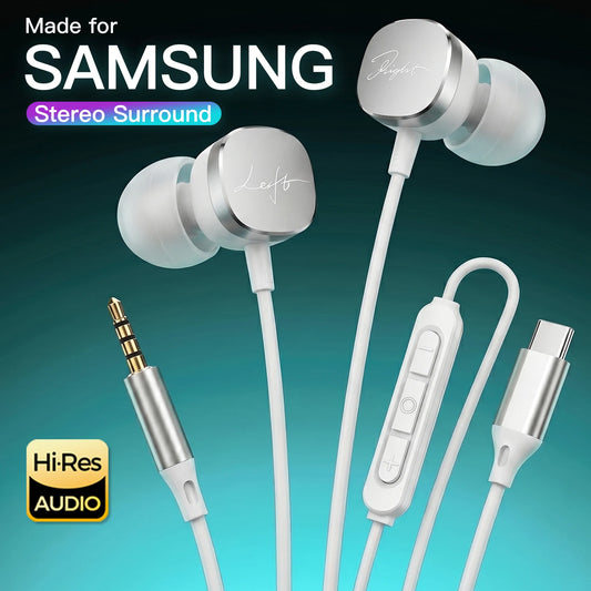 PureSound Type-C HiFi Earbuds – Wired Stereo Headphones with Deep Bass & HD Mic