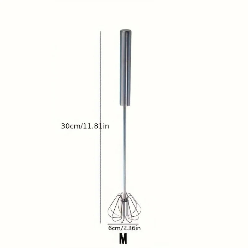 QuickWhip™ Semi-Automatic Stainless Steel Egg Whisk – Effortless Hand Mixer for Baking & Cooking
