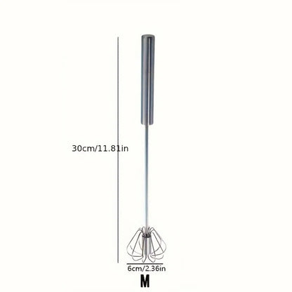 QuickWhip™ Semi-Automatic Stainless Steel Egg Whisk – Effortless Hand Mixer for Baking & Cooking