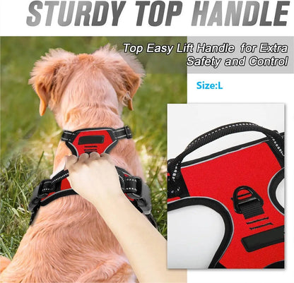 SafeStride™ Reflective Front-Clip Harness with Handle for Large Dogs
