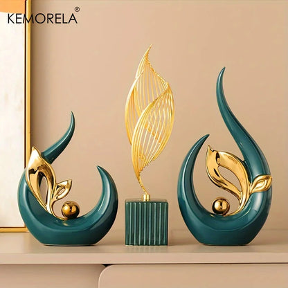 Modern Ceramic Statue – Nordic Luxury Figurine for Home, Living Room & Office Décor