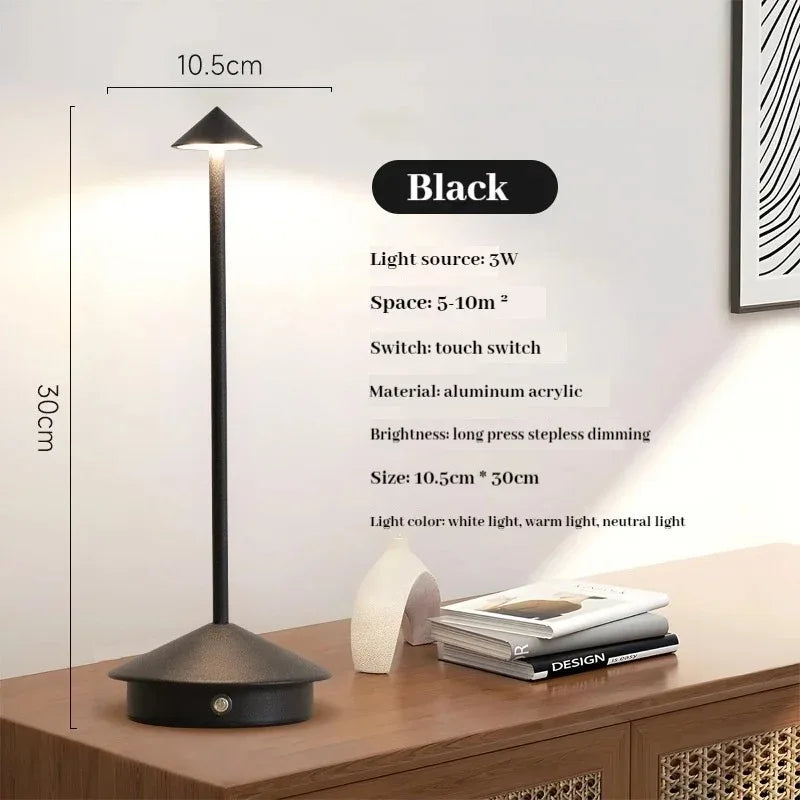 LumiTouch™ Rechargeable LED Table Lamp – Cordless Touch Sensor Bedside Light with 3 Colour Modes