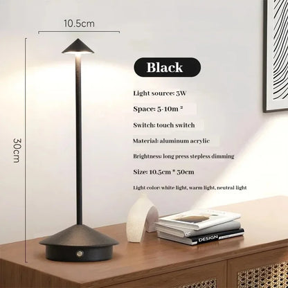 LumiTouch™ Rechargeable LED Table Lamp – Cordless Touch Sensor Bedside Light with 3 Colour Modes