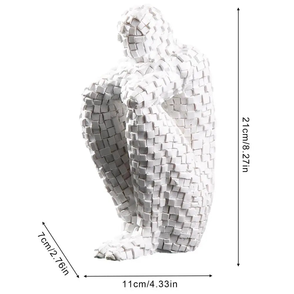 Nordic Abstract Thinker Resin Statue for Home Decor