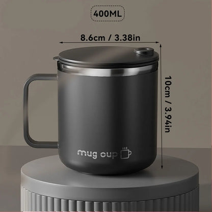 ThermaSip™ 400ml Insulated Stainless Steel Coffee Mug – Double Wall Leakproof Travel Cup with Lid