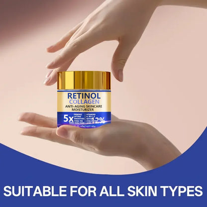 YouthRenew™ Retinol & Collagen Face Cream – Anti-Ageing Firming Moisturiser with Hyaluronic Acid 60g