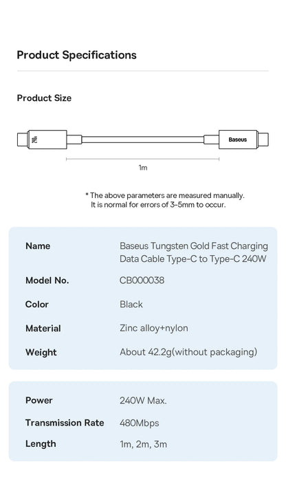 UltraCharge Pro 240W USB-C Fast Charging Cable for iPhone, MacBook & Samsung
